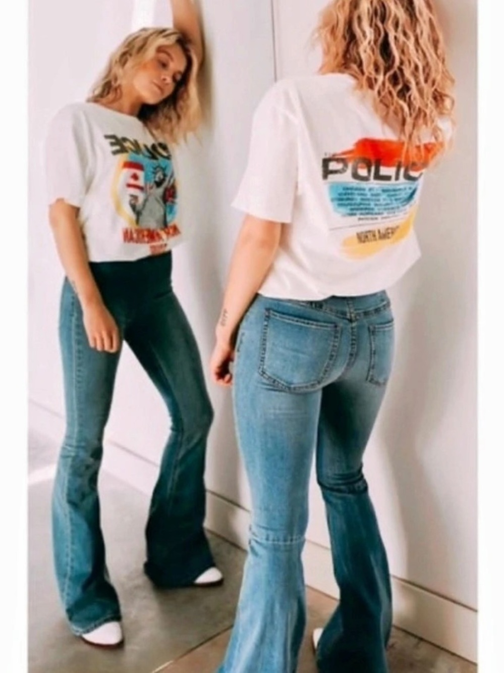 Free People Penny Pull-On Flare Jeans Blue Waist 28 like new condition